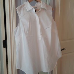 Sleeveless white blouse